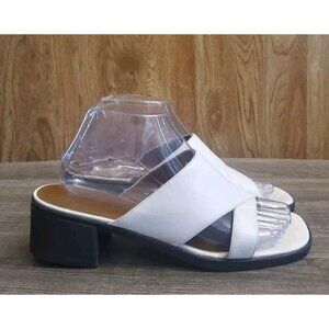Naturalizer White Leather Slide Sandals Womens Size 8.5